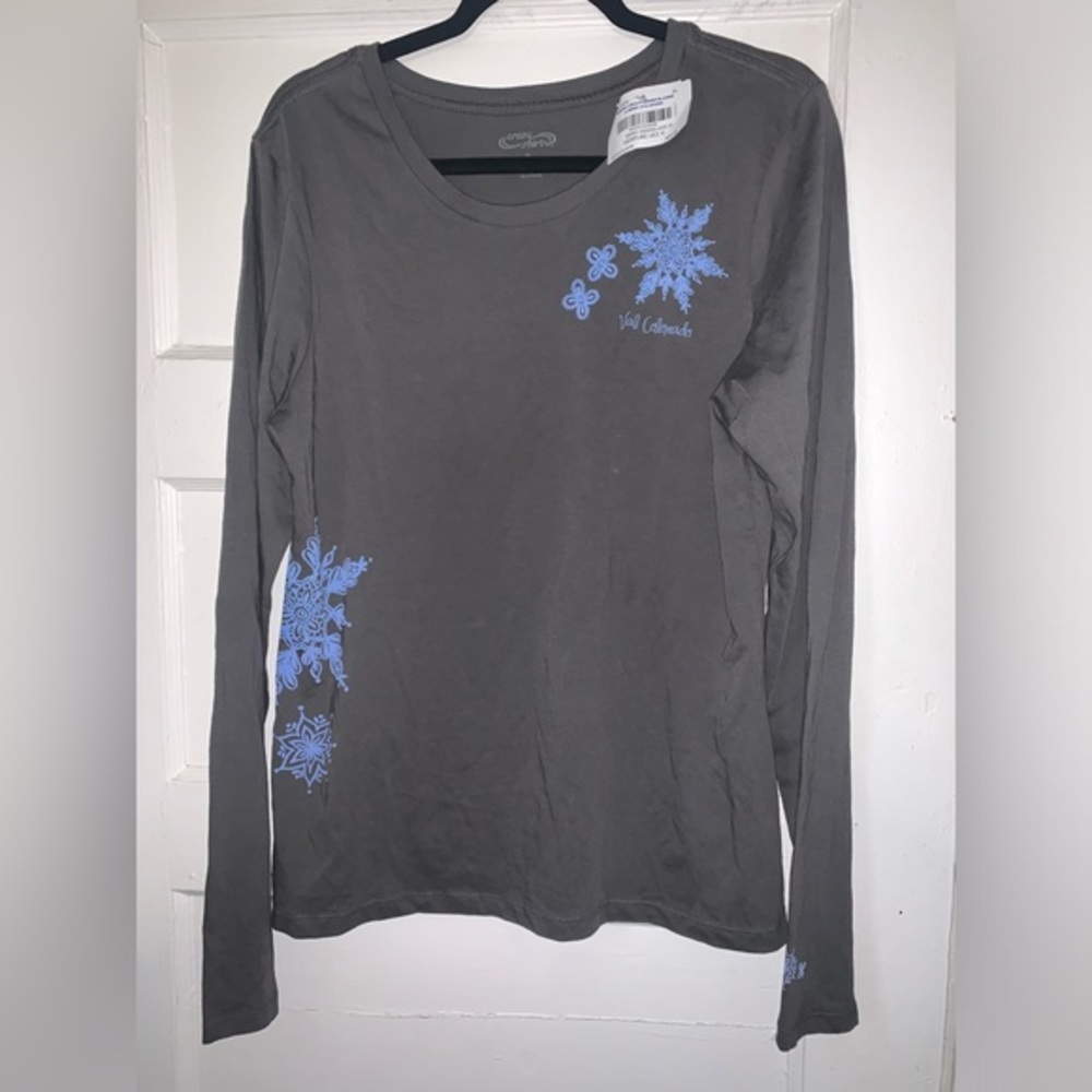 NWT Crazy shirts gray long‎ sleeve Vail Colorado Pima cotton tee size XL